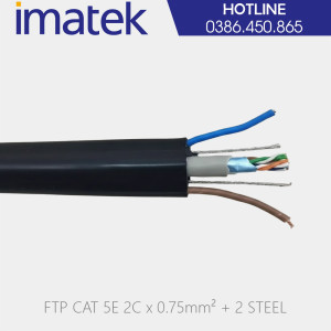 Cáp mạng thang máy Imatek CAT5E FTP + 2C x 0.75mm² + 2 steel