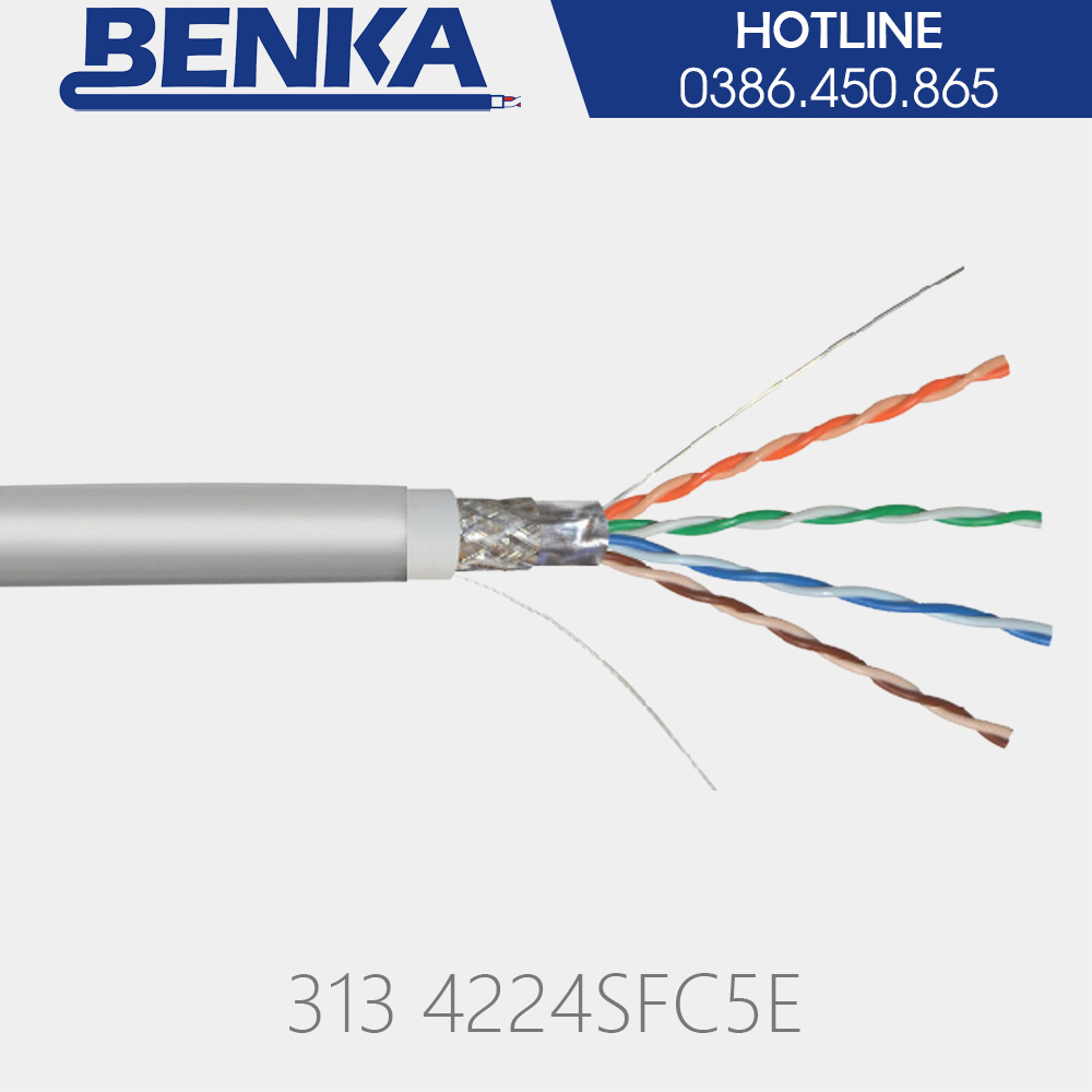 Cáp mạng chống nhiễu Benka CAT5E SFTP 24AWG - 313 4224SFC5E