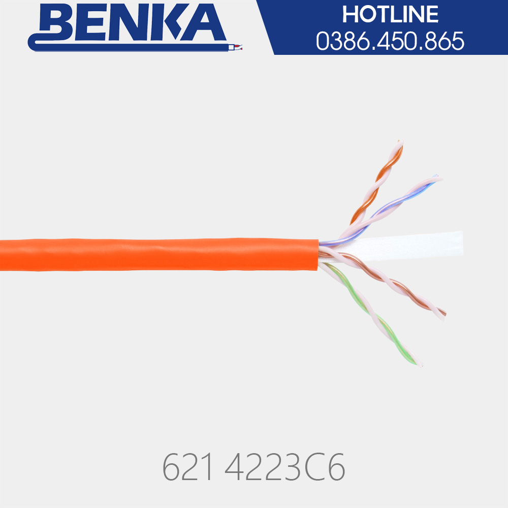 Cáp mạng chống cháy Benka CAT6 23AWG - 621 4223C6