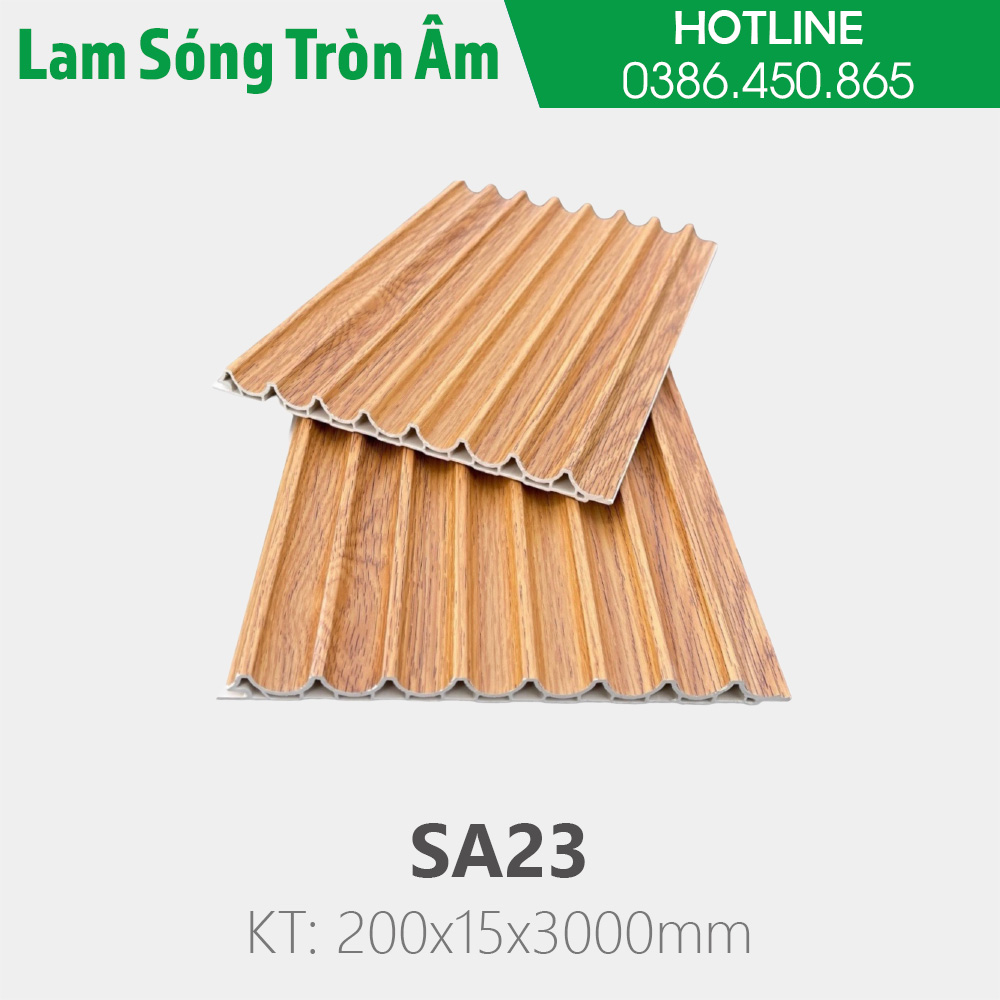 Tấm lam sóng bán nguyệt âm vân gỗ nâu vàng - SA23