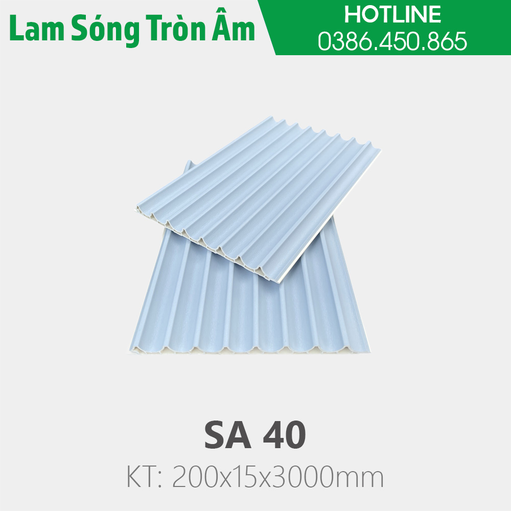 Tấm lam sóng bán nguyệt âm SA40 - xanh lam