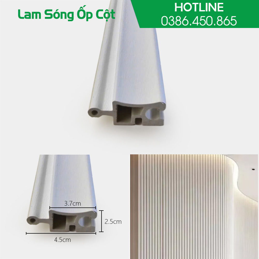 Thanh lam sóng vuông ốp cột