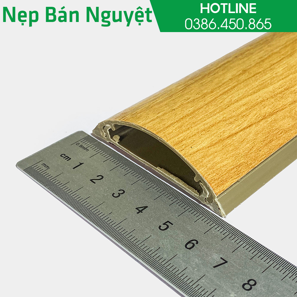 Nẹp bán nguyệt vân gỗ 60x15mm - dài 1m2