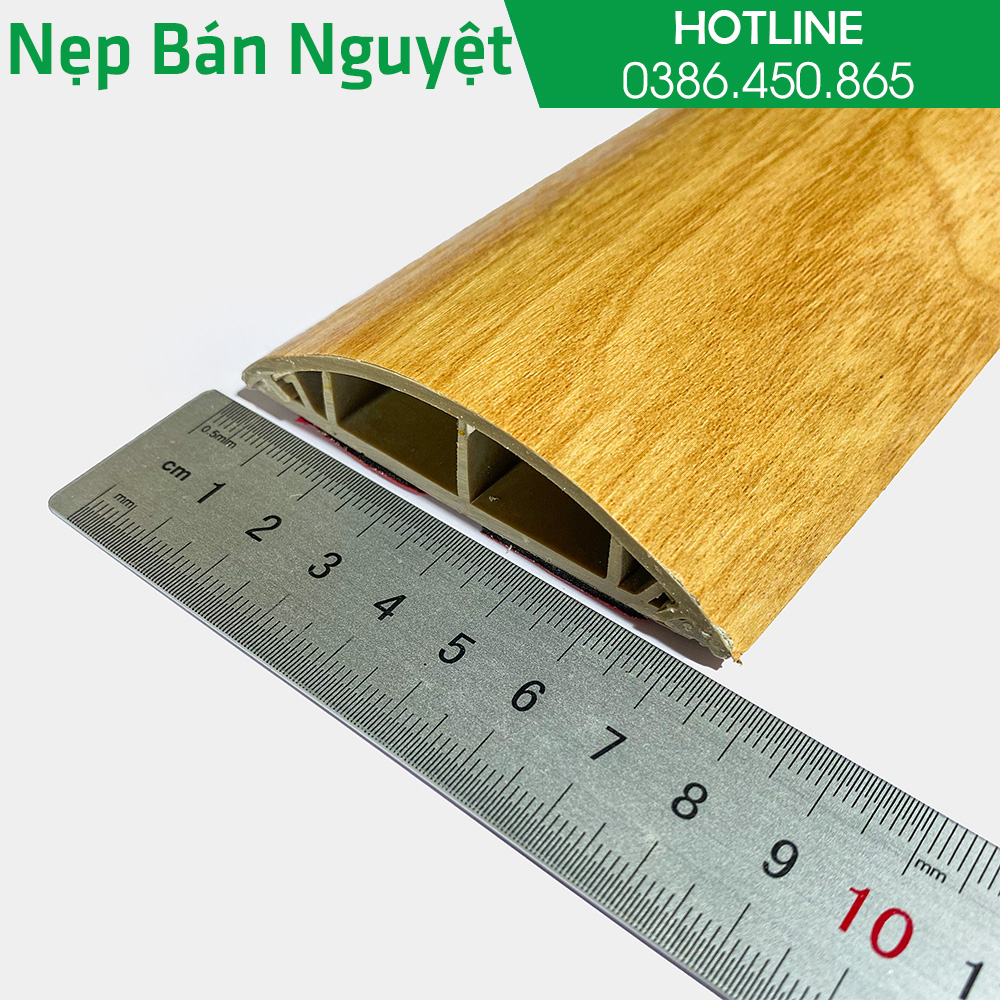 Nẹp bán nguyệt vân gỗ D80 - dài 1m2