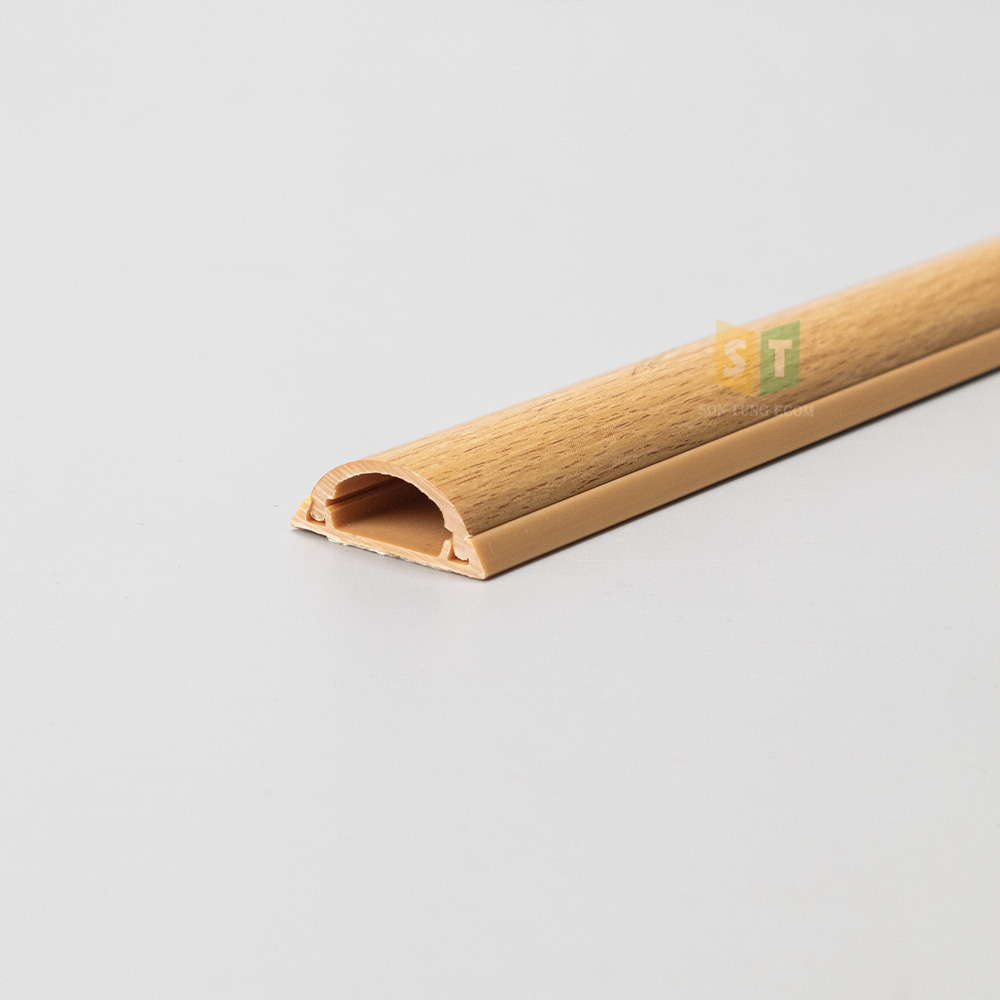 Nẹp bán nguyệt vân gỗ D30 (30x8mm) - vàng nhạt