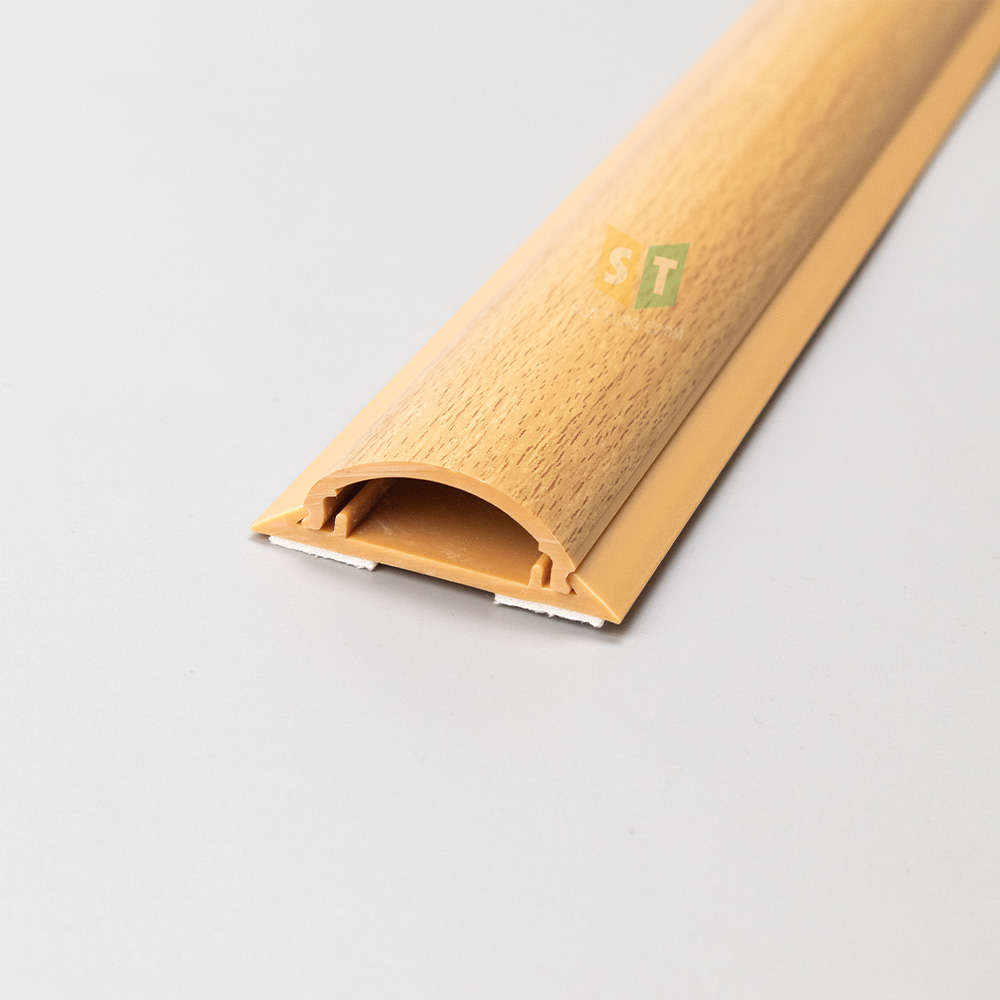 Nẹp bán nguyệt vân gỗ D70 (70x20mm) - vàng nhạt