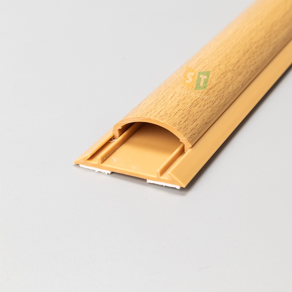 Nẹp bán nguyệt vân gỗ D50 (50x15mm) - vàng nhạt