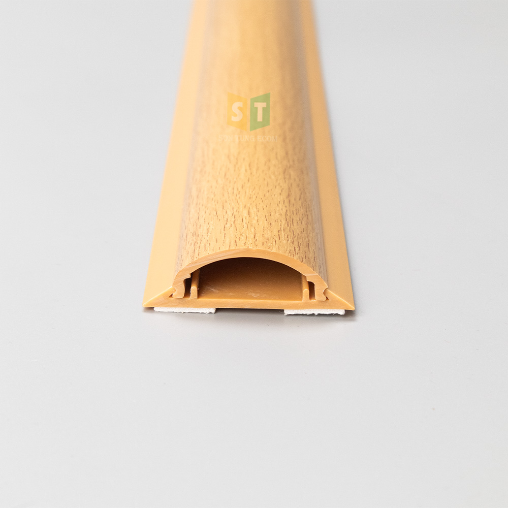 Nẹp bán nguyệt vân gỗ D50 (50x15mm) - vàng nhạt