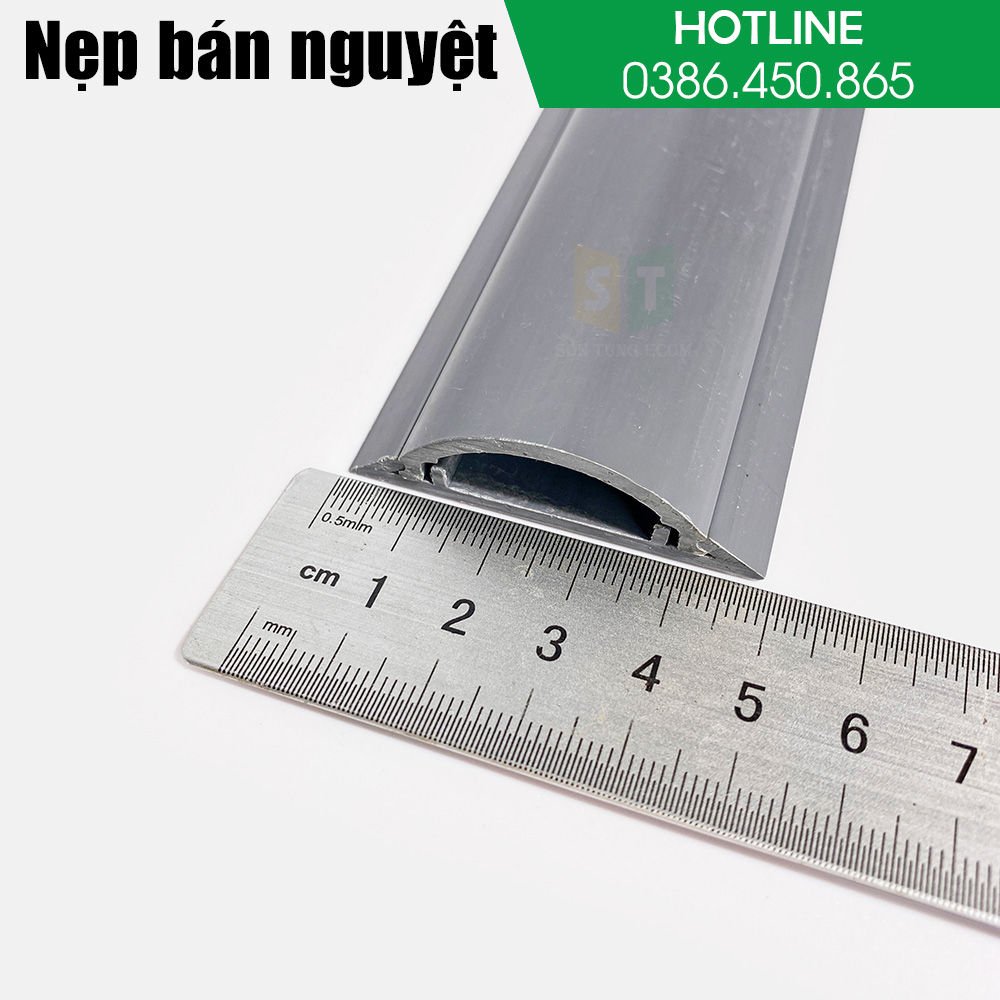 Nẹp điện bán nguyệt xám D50